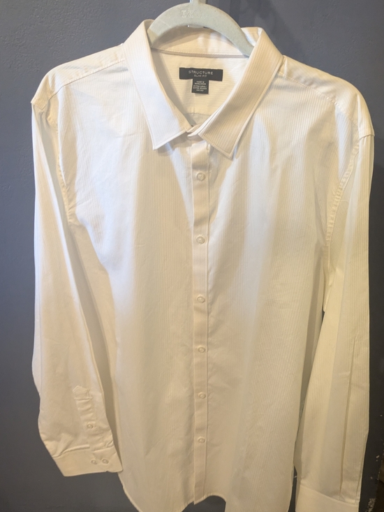 Structure Other - Structure Men's Slim Fit XL White Button-Up Dress Shirt New Extra Collar Stays